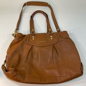 Coach Ashley Tan Leather Shoulder Bag